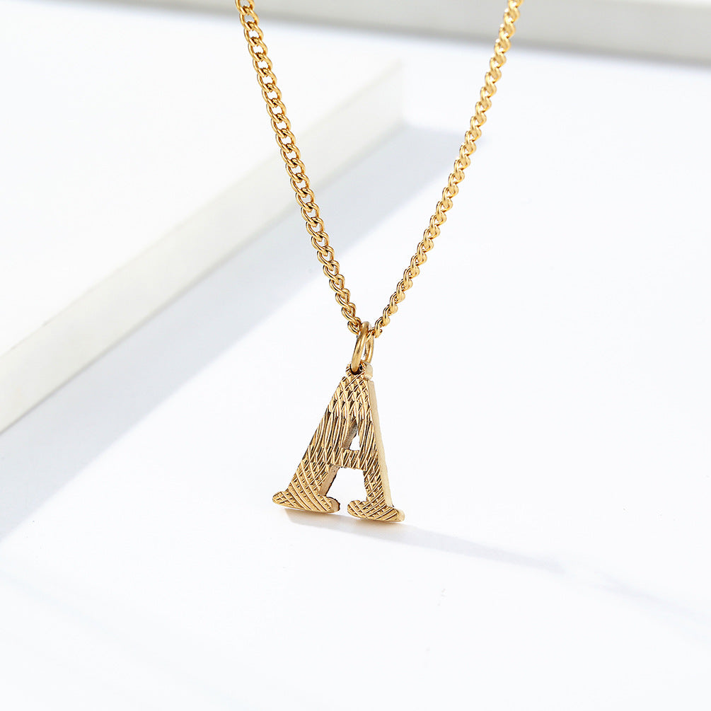 Planderful Everyday Genie Gold Plated Letter Surname Pendant For Couples Unisex Premium Magazine Style Jewelry