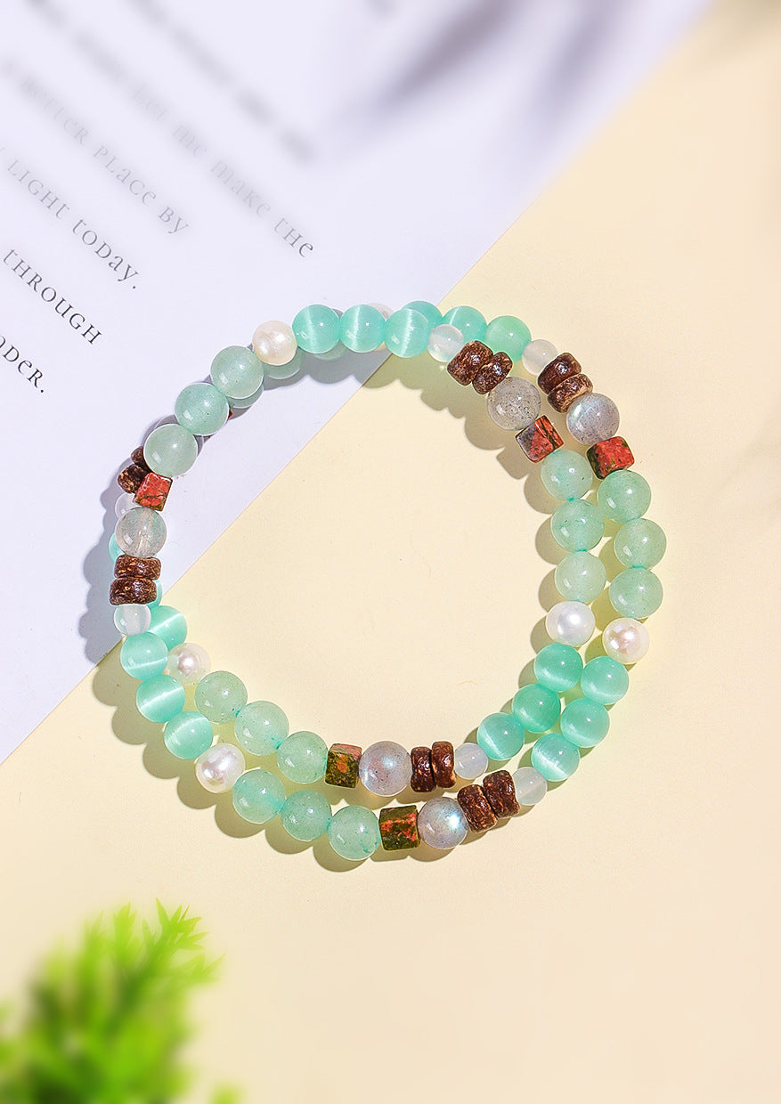 Planderful Fortune's Favor Bracelet – Unique Ethnic Style with Opal and Pearl