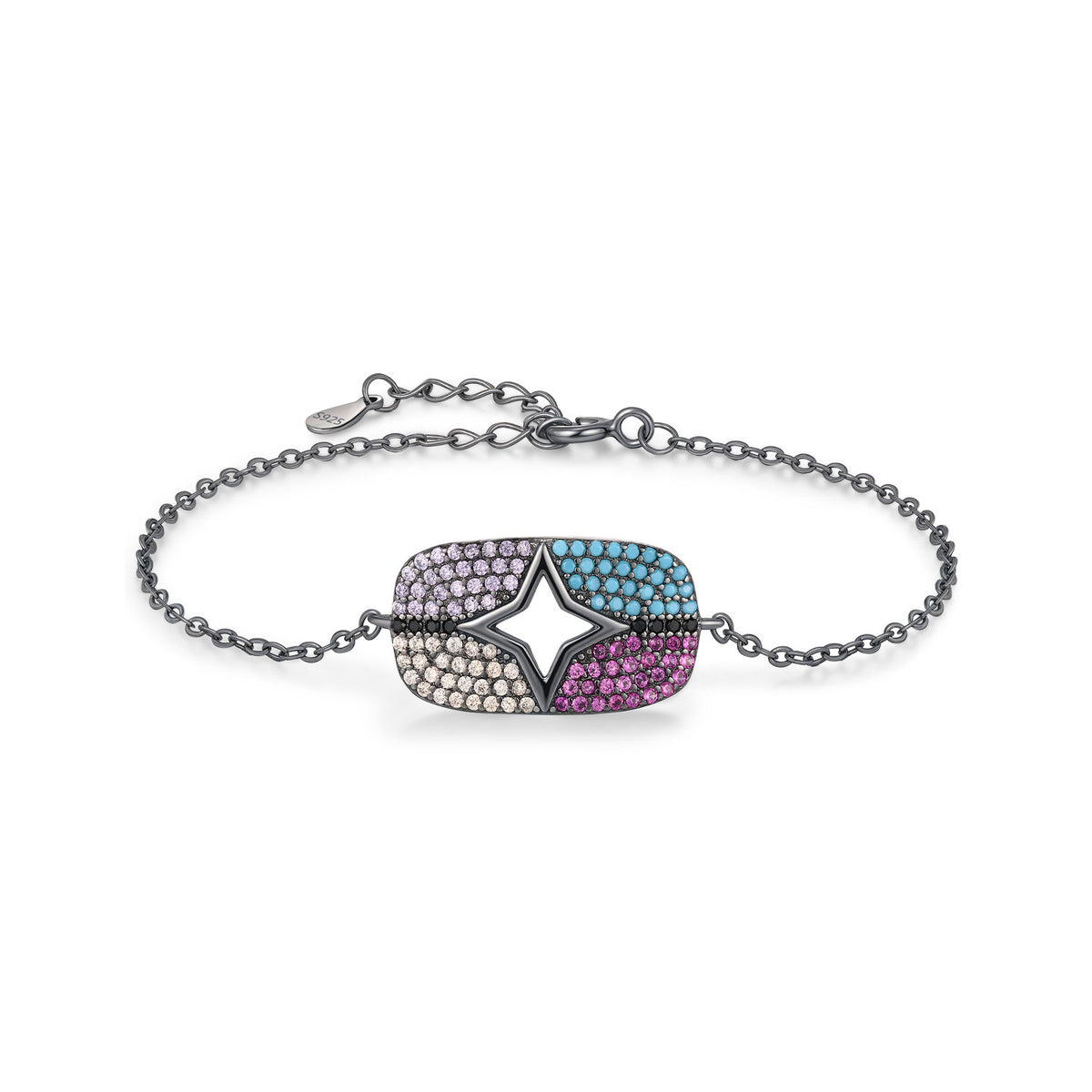 925 Sterling Silver Black Star Bracelet