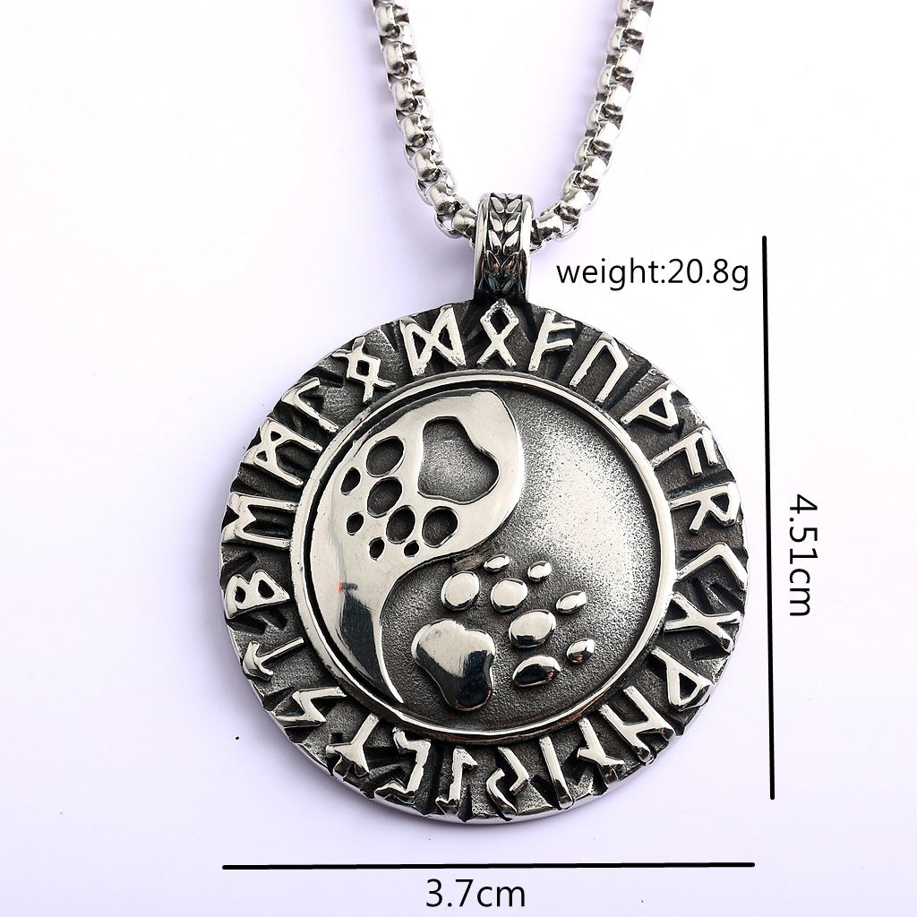1. Planderful Nordic Viking Necklace With Rune Pendant In Stainless Steel For Men Premium Gift