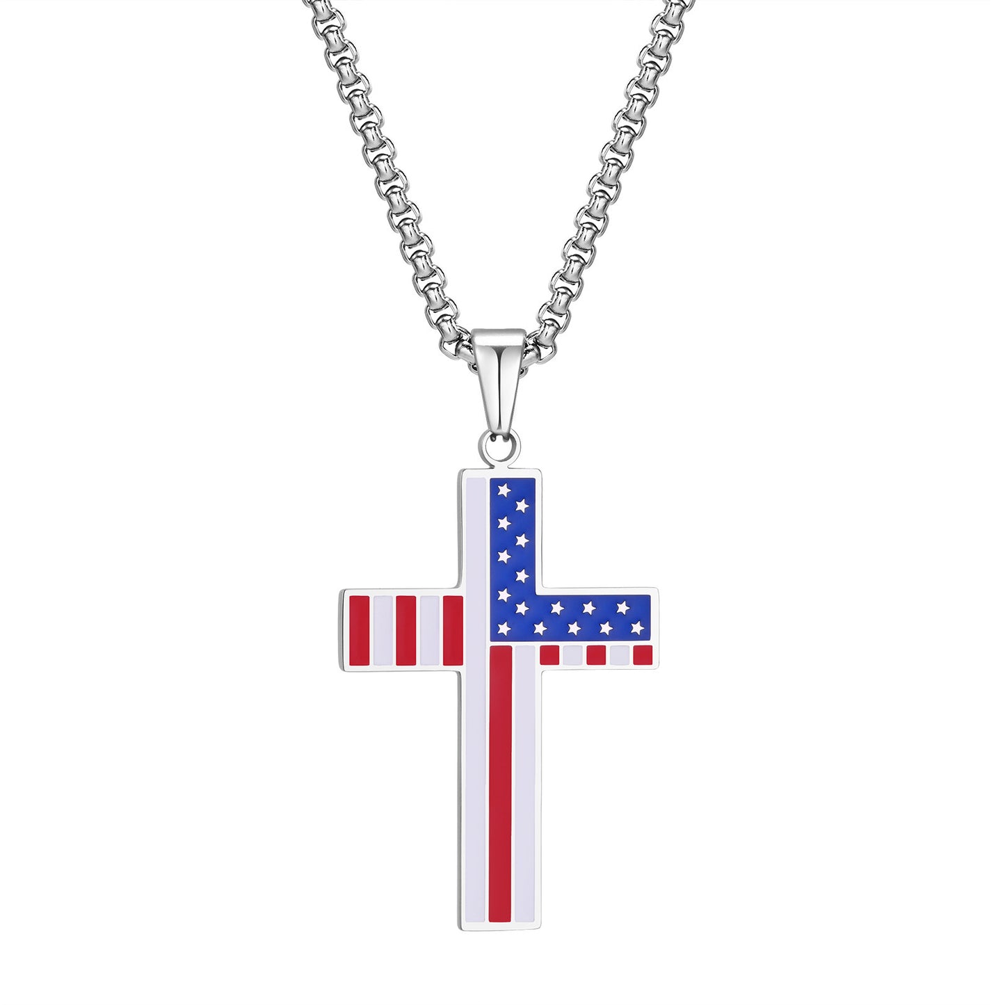 Stainless Steel Smooth Back Sand Corrosion Epoxy Cross Pendant