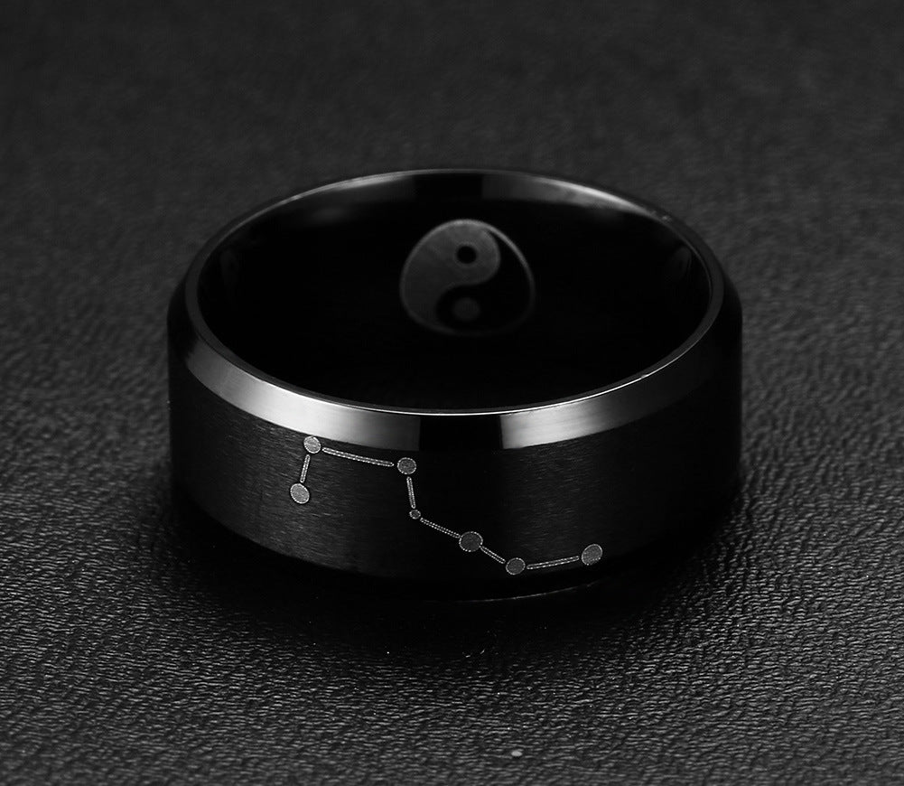 New Men's Ring Personalized Laser Big Dipper Titanium Steel