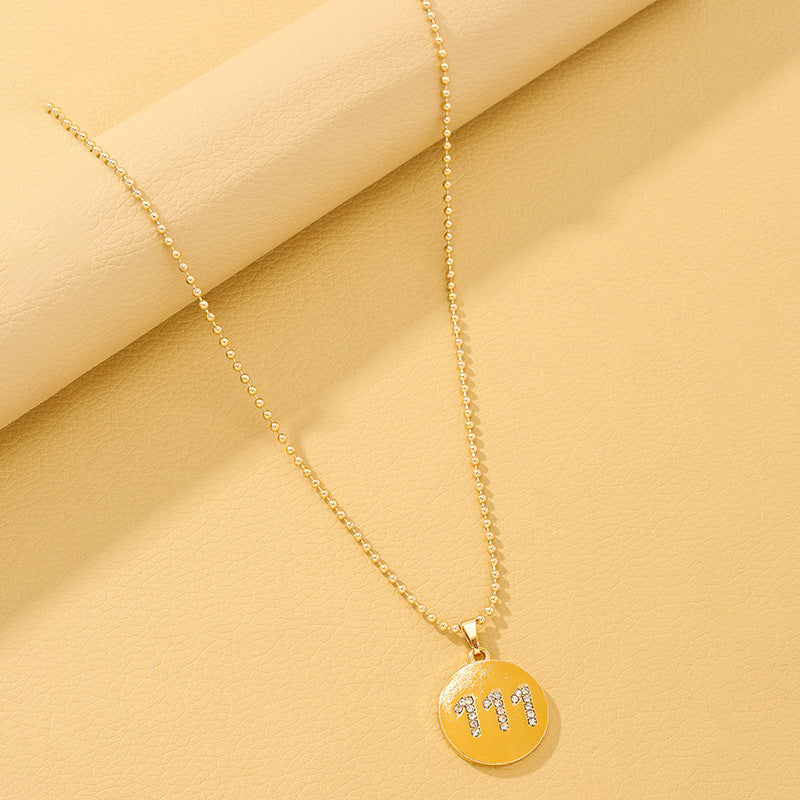 European Charm Metal Digital Pendant Necklace - Wholesale Women's Jewelry