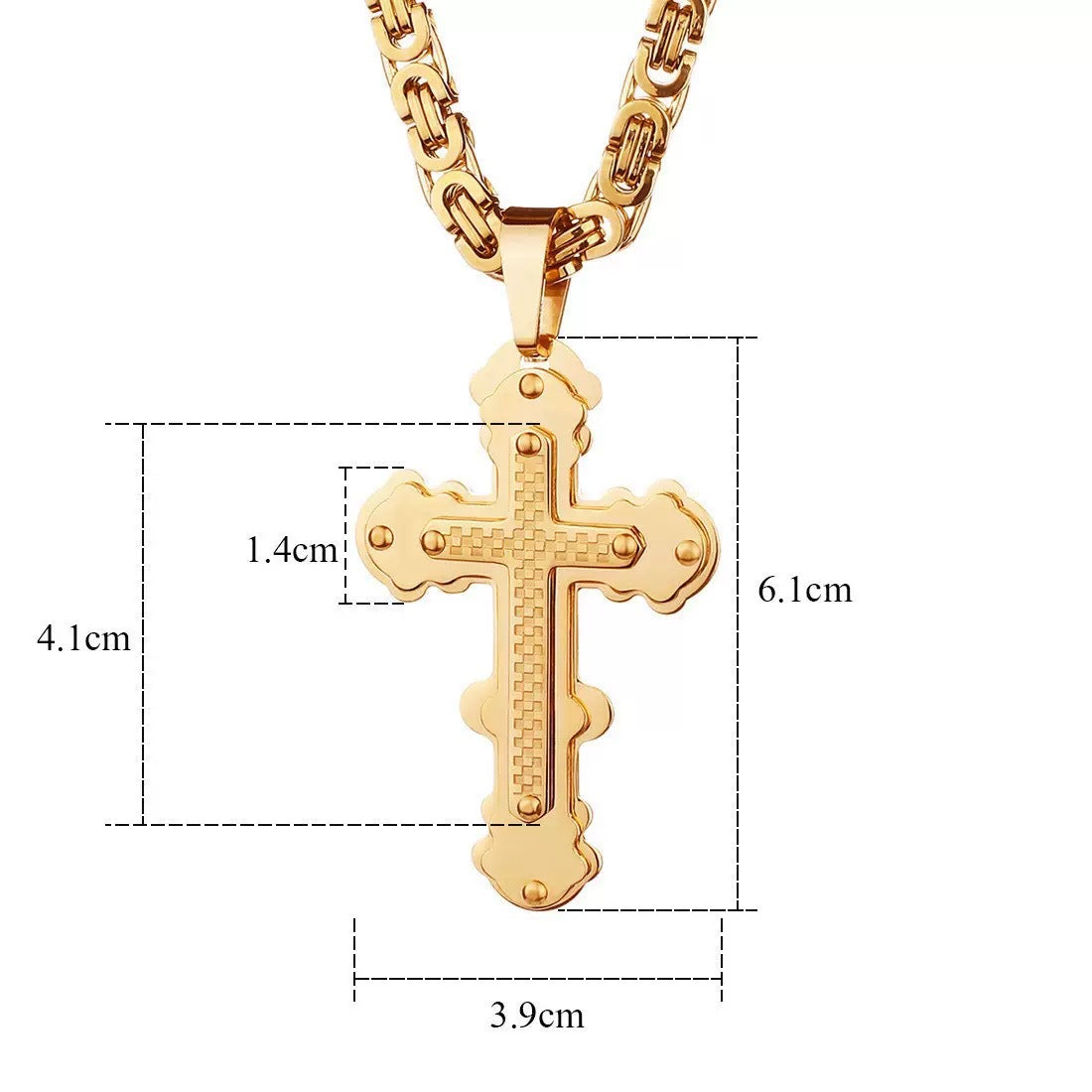 Planderful Triple Cross Pendant Necklace For Men Versatile