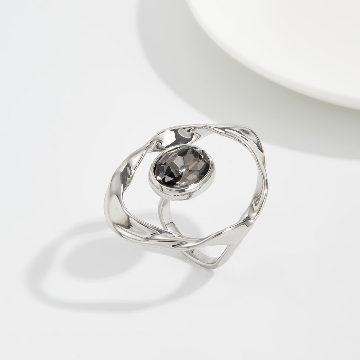 Black Acrylic Ring Planderful Vienna Verve For Minimalist Women Geometric Square Statement Jewelry