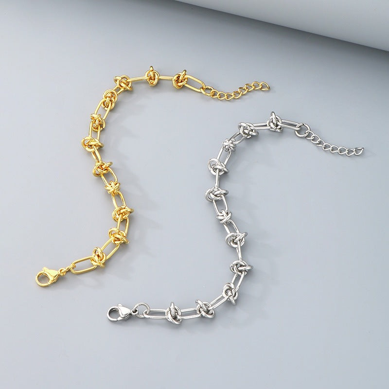 Style Knotted Design Unisex Bracelet – Cold & Titanium Steel Neutral Style