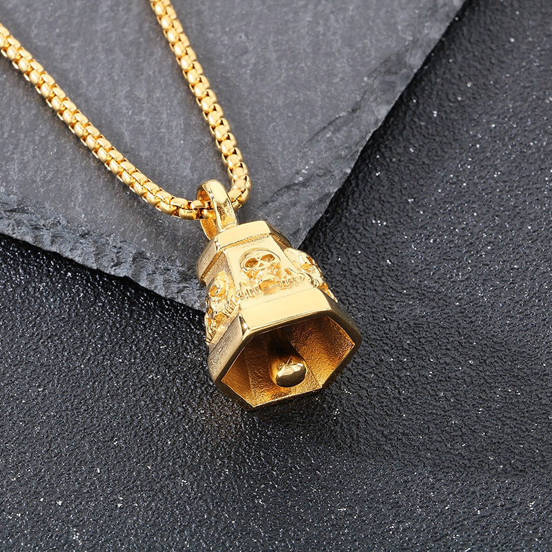 Planderful Ghost Head Pendant For Men Punk Skull Necklace