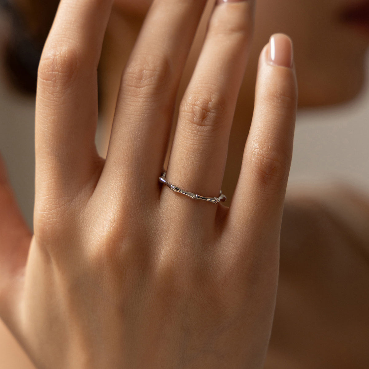 925 Sterling Silver Bamboo Ring