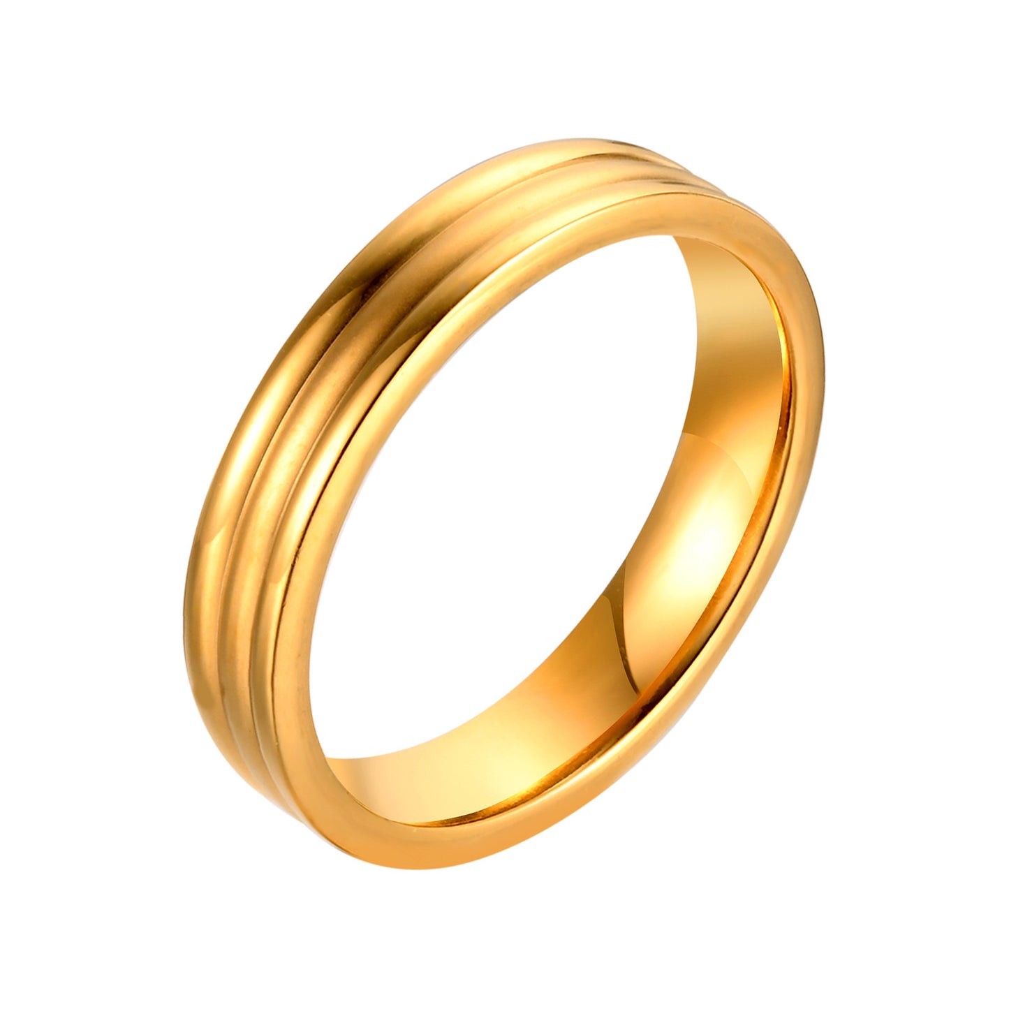 Jewelry Stainless Steel Sand Three-Layer Ring for Ladies