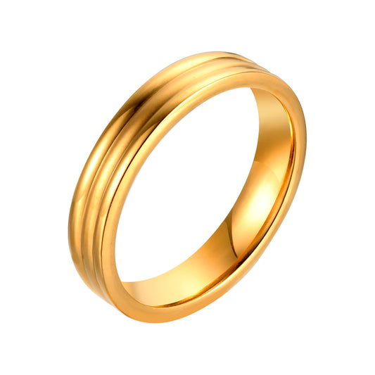 Jewelry Stainless Steel Sand Three-Layer Ring for Ladies