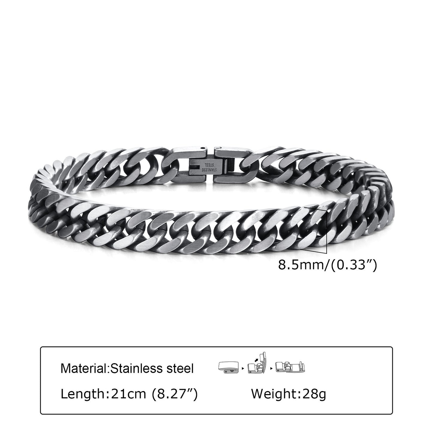 European And American Stainless Steel Men's Thick Bracelet