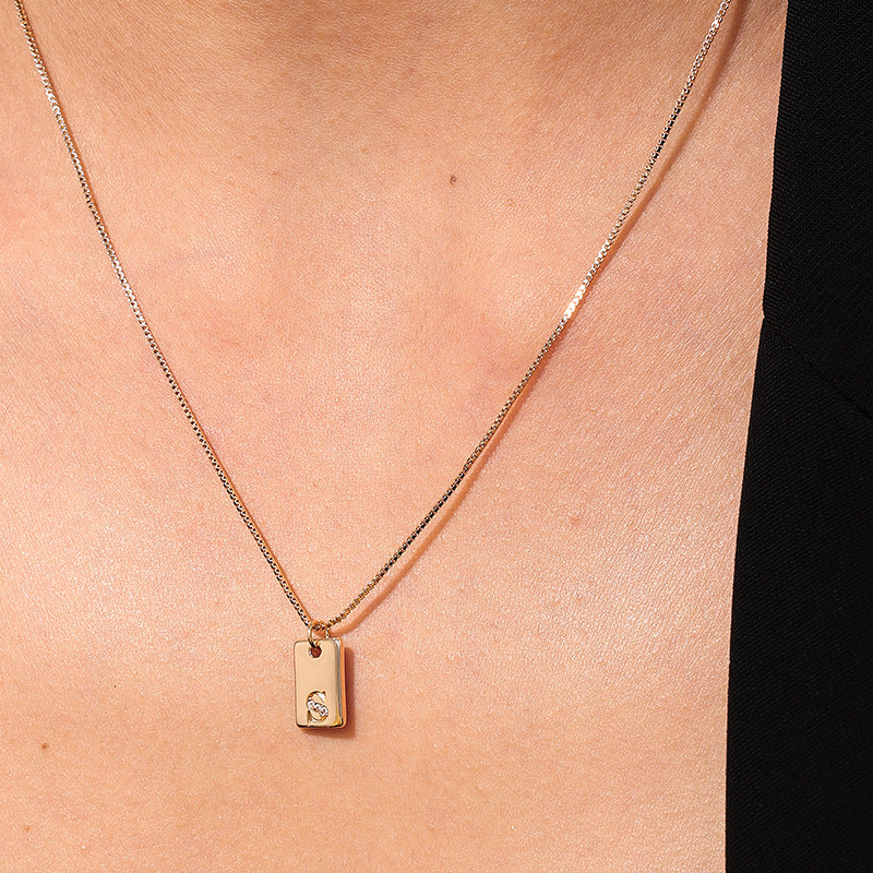 Summer Glow Square Pendant Necklace for Women - Elegant Metal Jewelry Piece from Planderful's Vienna Verve Collection