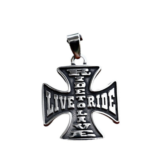 Fashionable Titanium Steel Cross Pendant for Men - Wholesale Stainless Steel Letter Design, Ideal for Cross-Border Trade in Europe and the USA
