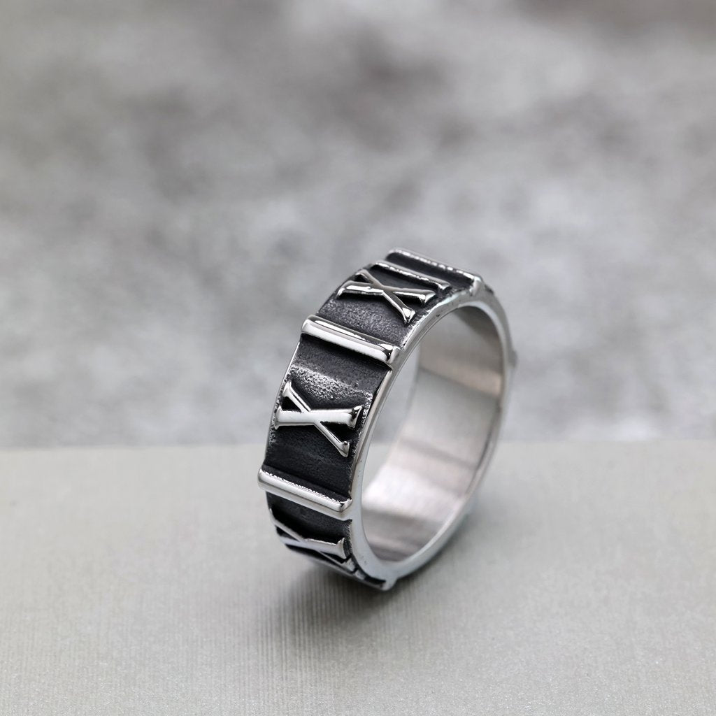 Vintage Ancient Stainless Steel Men's Ring