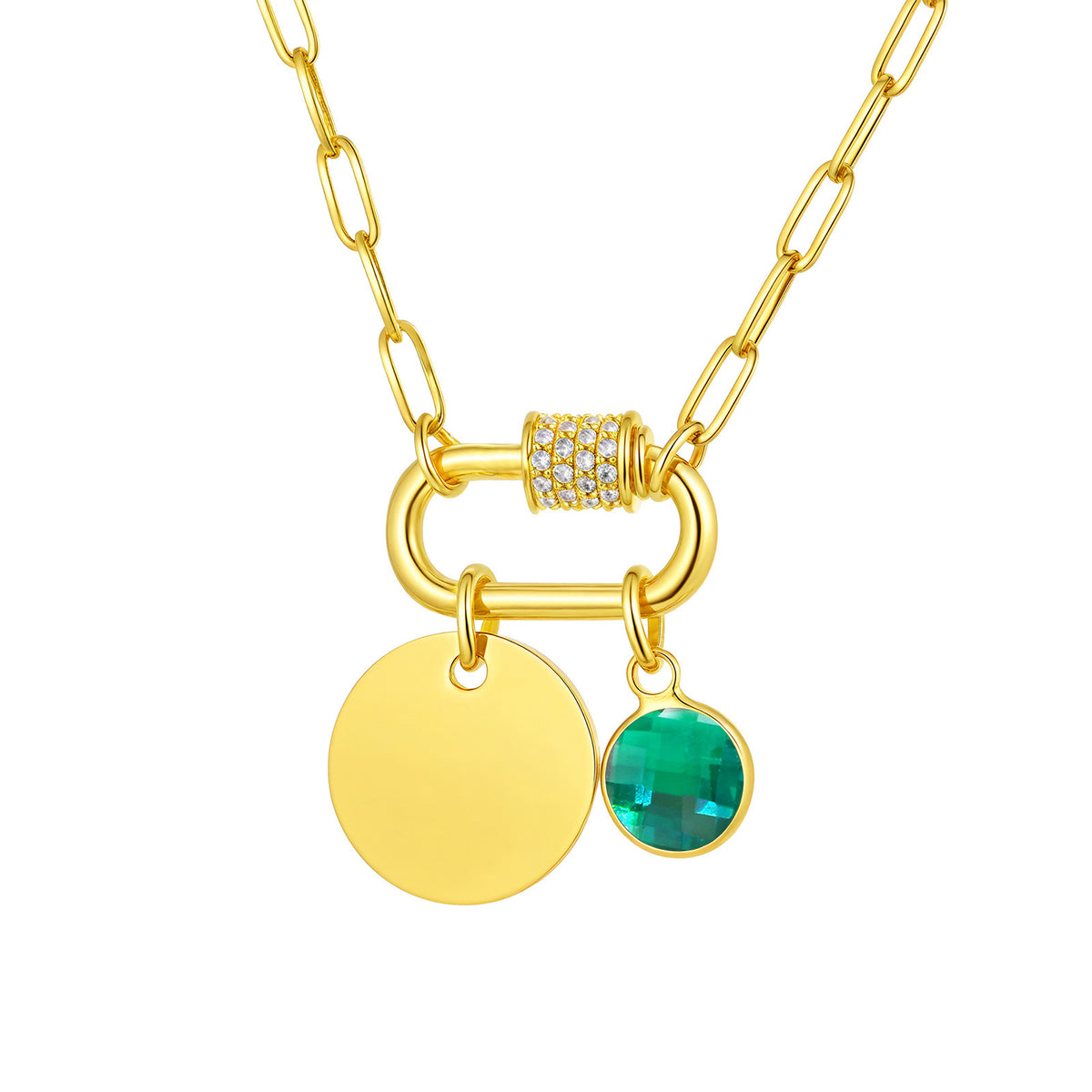 Small Square Chain Blank Stainless Steel Necklace for Women