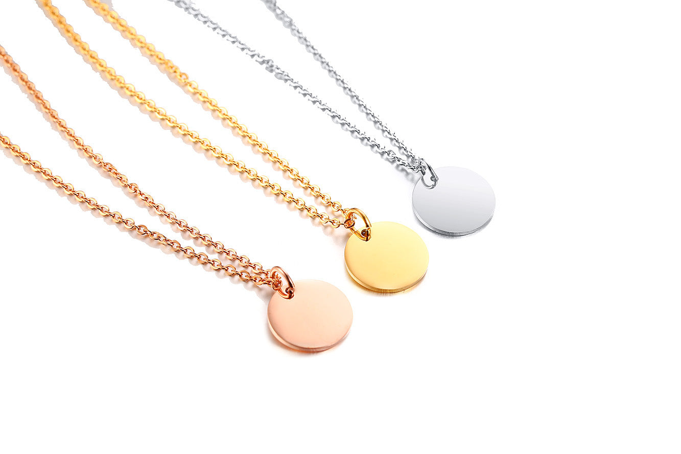 New Arrivals Stainless Steel English Coin Pendant Necklace Fashion