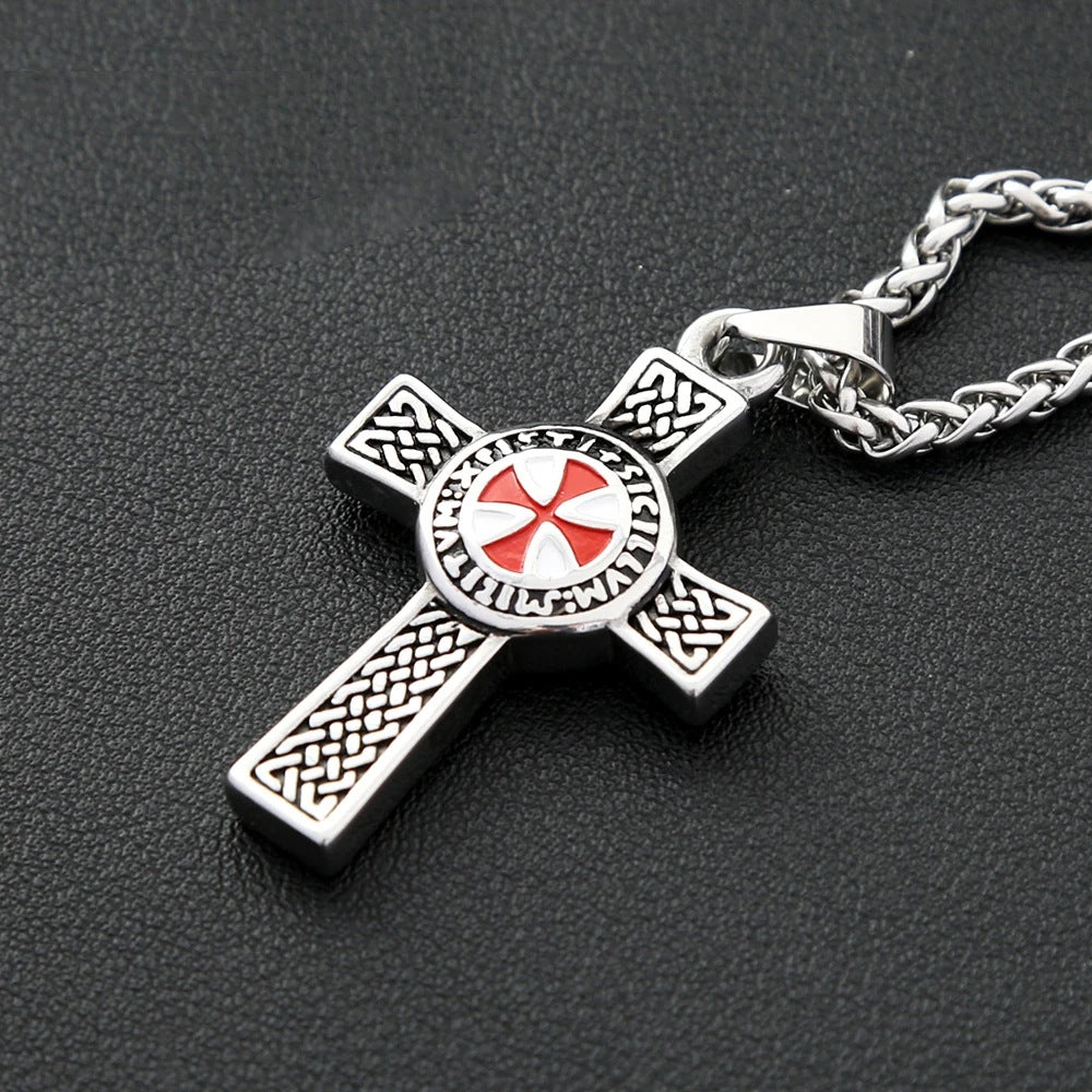 1. Planderful Cross Pendant Necklace for Men Double Sided Vintage Style Stainless Steel Jewelry