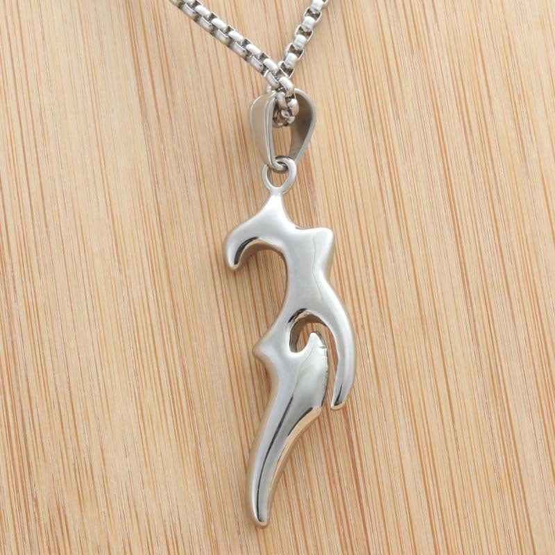 Personalized Titanium Steel Flame Pendant Necklace for Men - Retro Punk Trendy Design