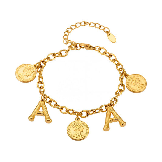 Planderful 26 Letters Queen Elizabeth Luxury Bracelet Women