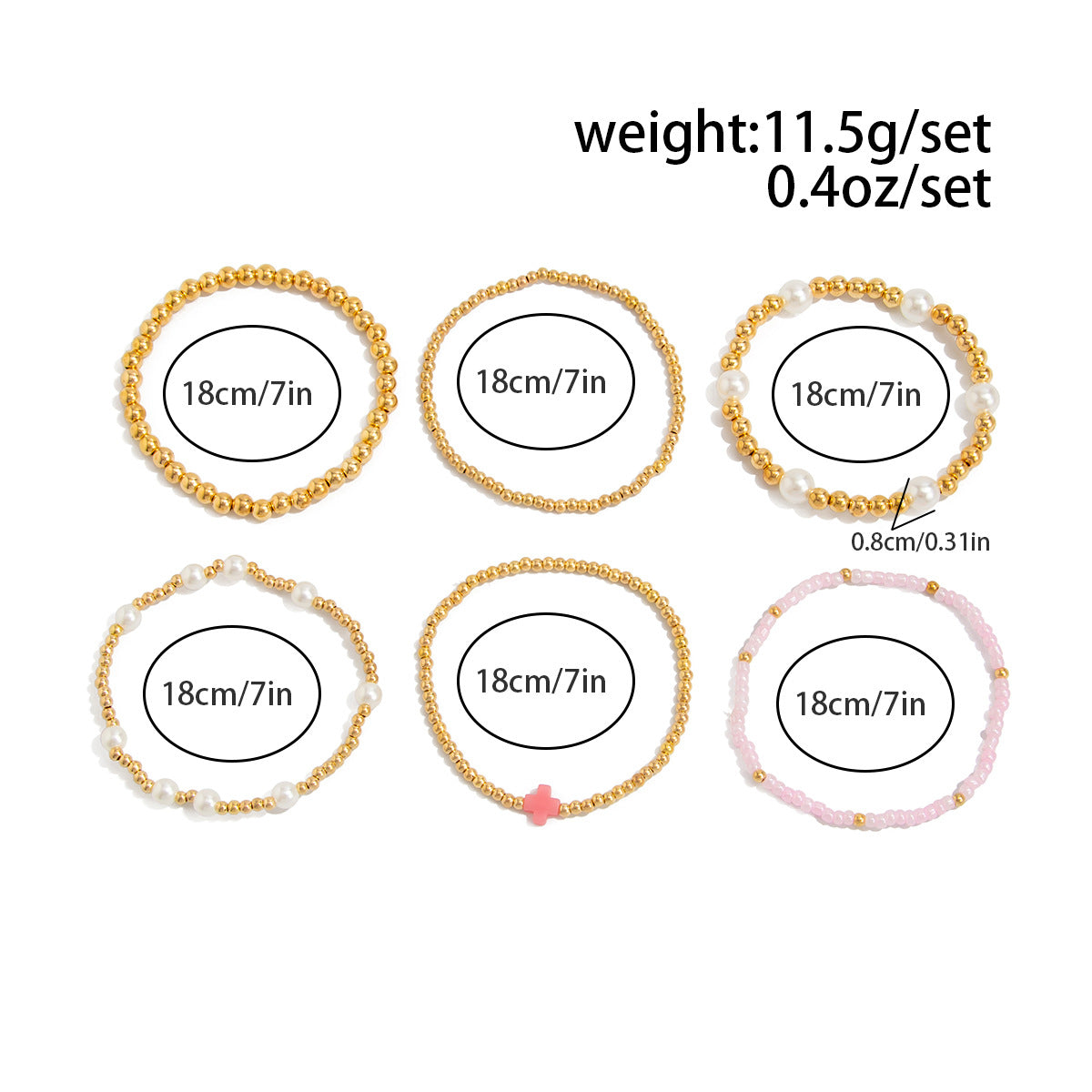 Planderful Starfish Cross Bracelet Elastic Beaded Jewelry Women Versatile Holiday Stacking Accessory Vienna Verve