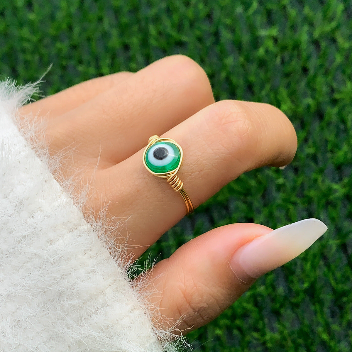 Artistic Glow Ring Needle in Vienna - Women's Alloy Ring with Luminous Pastoral Elements