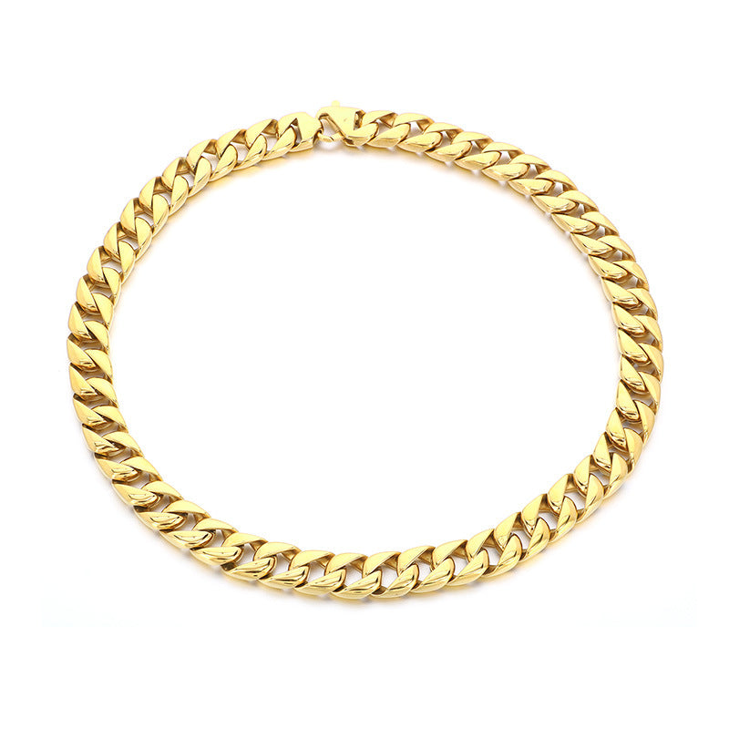 Planderful 15mm Titanium Steel Cuban Chain Necklace For Men