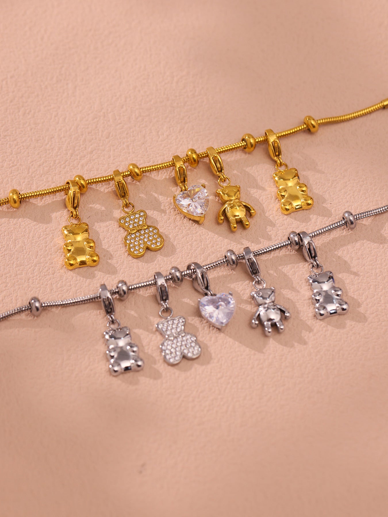 Planderful Women Zircon Bracelet Stainless Steel 18K Gold