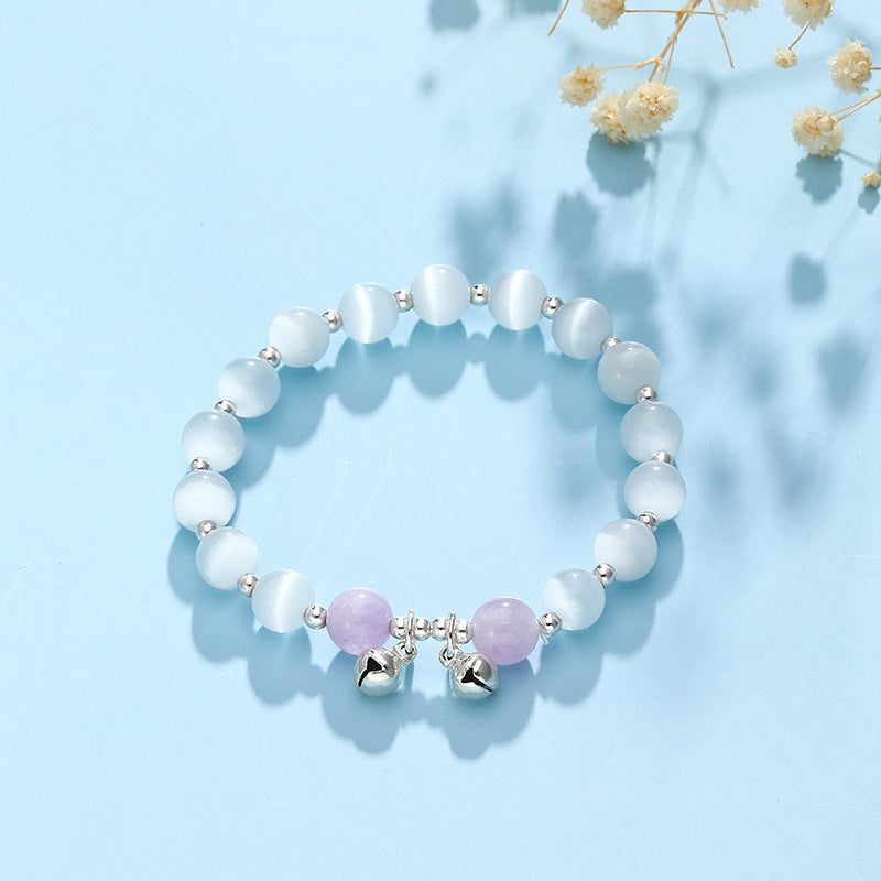 Strawberry Crystal and Opal Bell Bracelet for Women