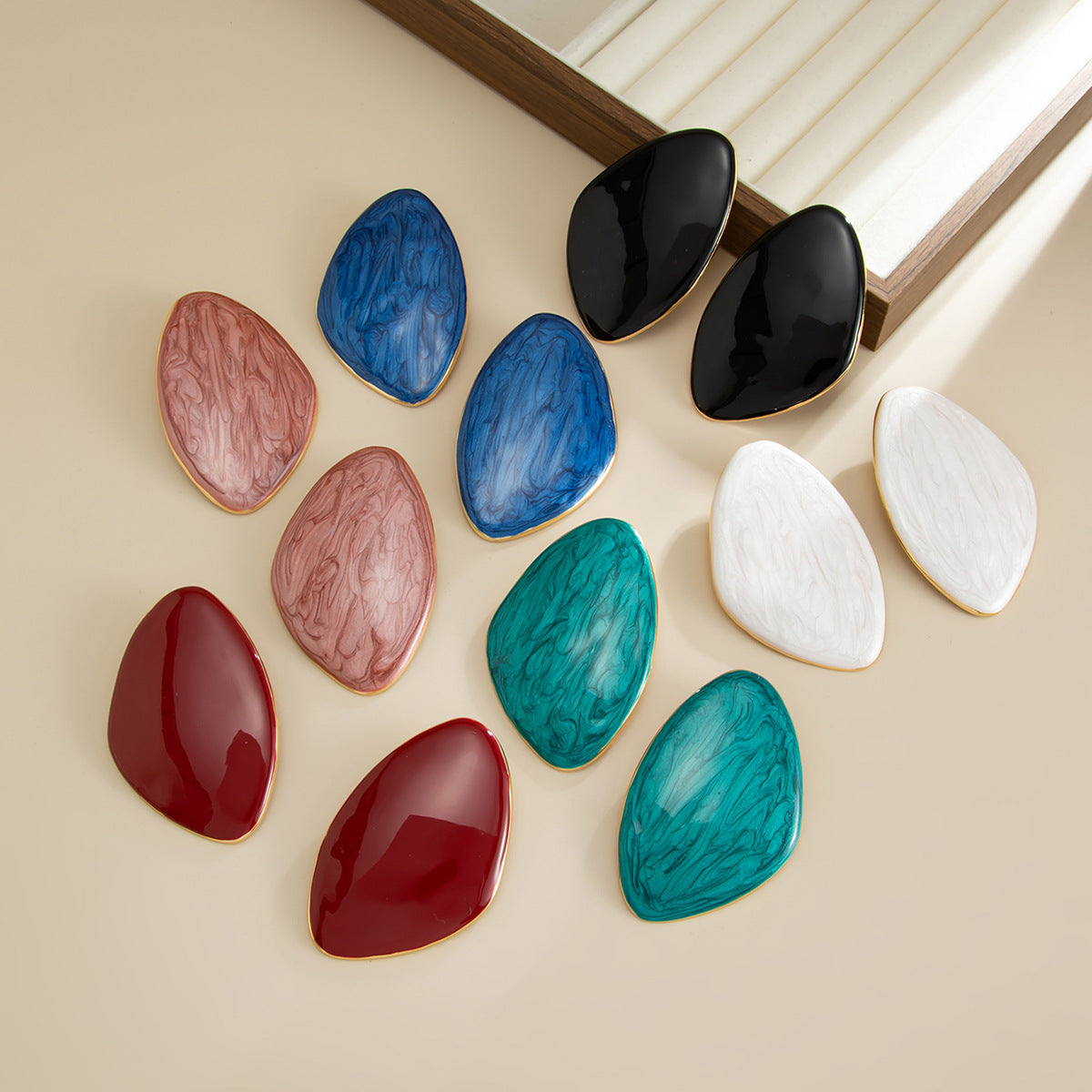 Planderful Smudged Oil Stud Earrings Bold Irregular Design for Women Vienna Verve Collection