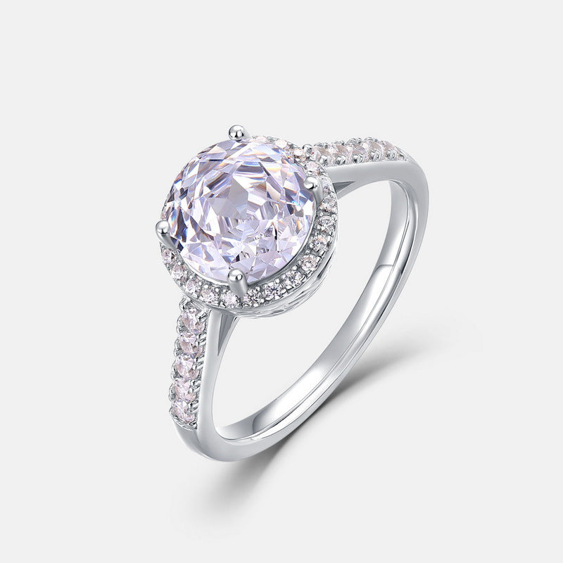 S925 Sterling Silver Gold-Plated Zircon Rose Ring