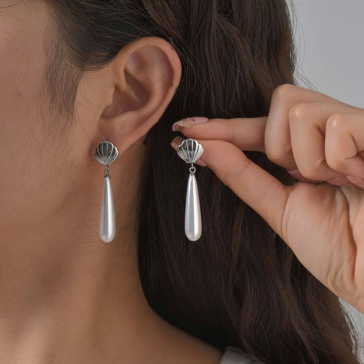 Stainless Steel Pearl Earrings
