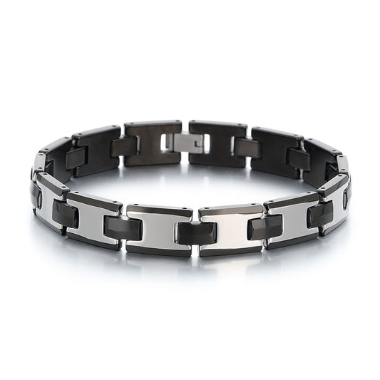 Planderful Unisex Tungsten Steel Adjustable H Shaped Bracelet