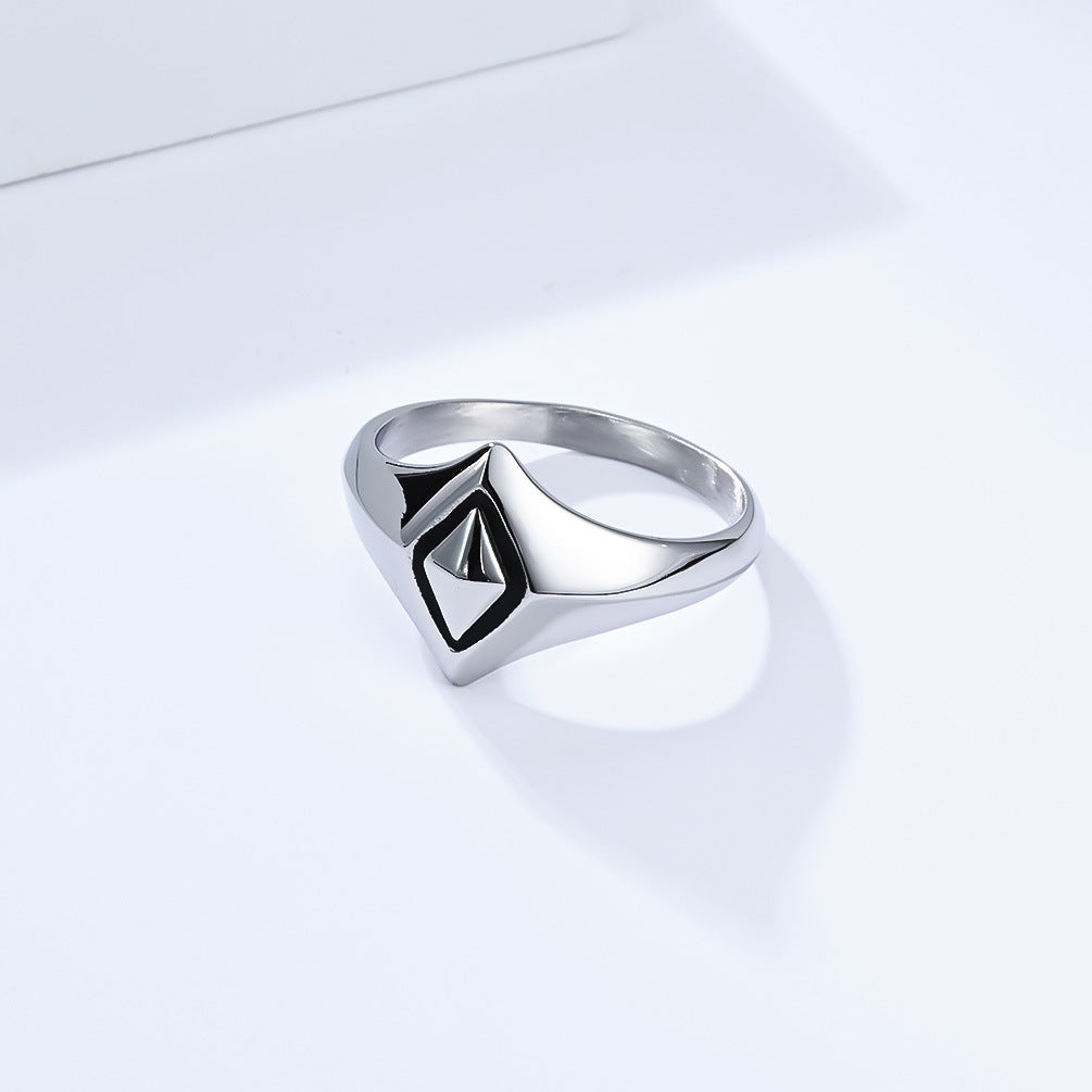Planderful Sleek Geometric Titanium Ring For Men And Women