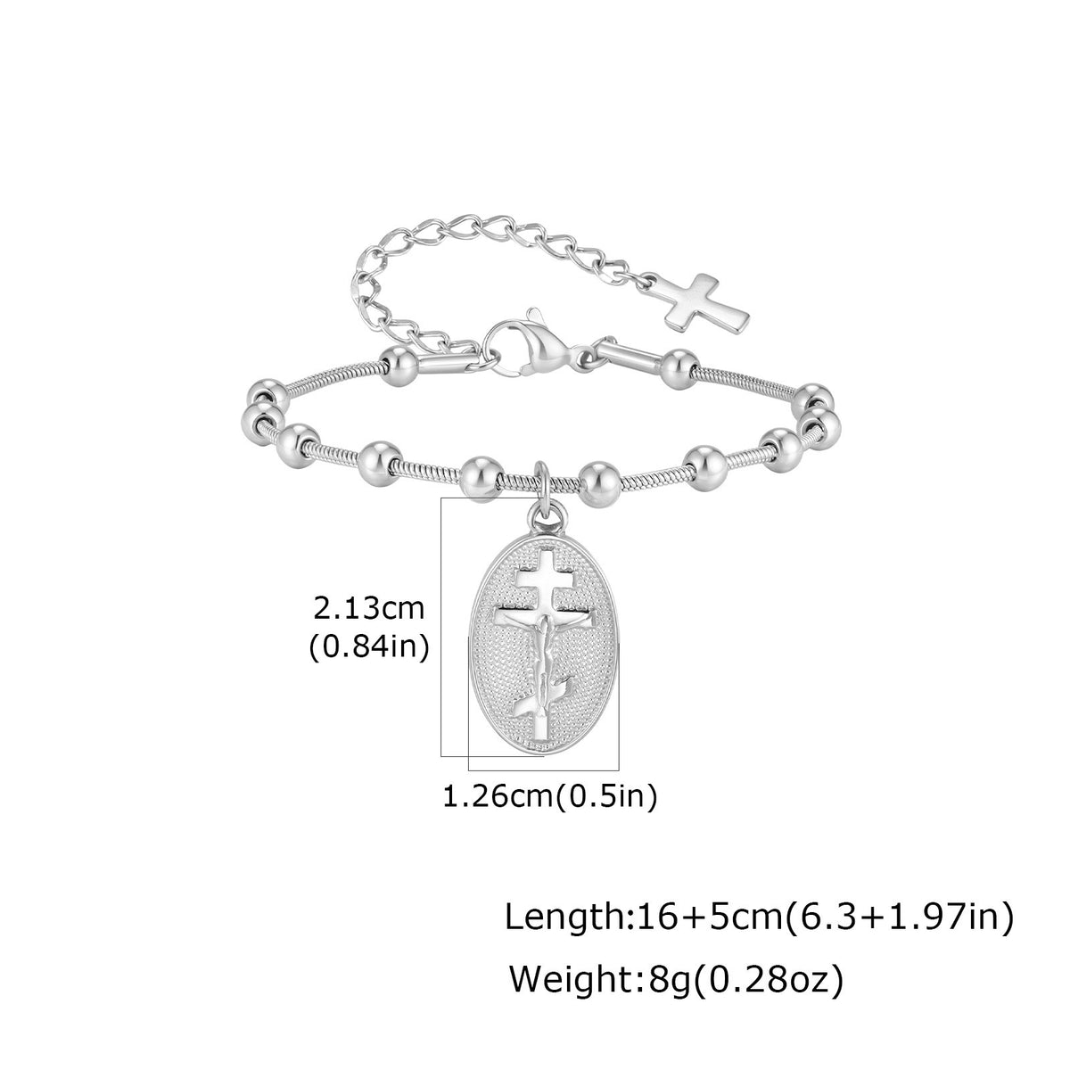 Cross Snake Stainless Steel Bracelet Unisex
