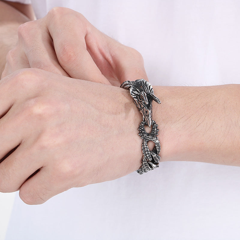 Planderful Dragon Tail Buckle Bracelet Durable Titanium Men