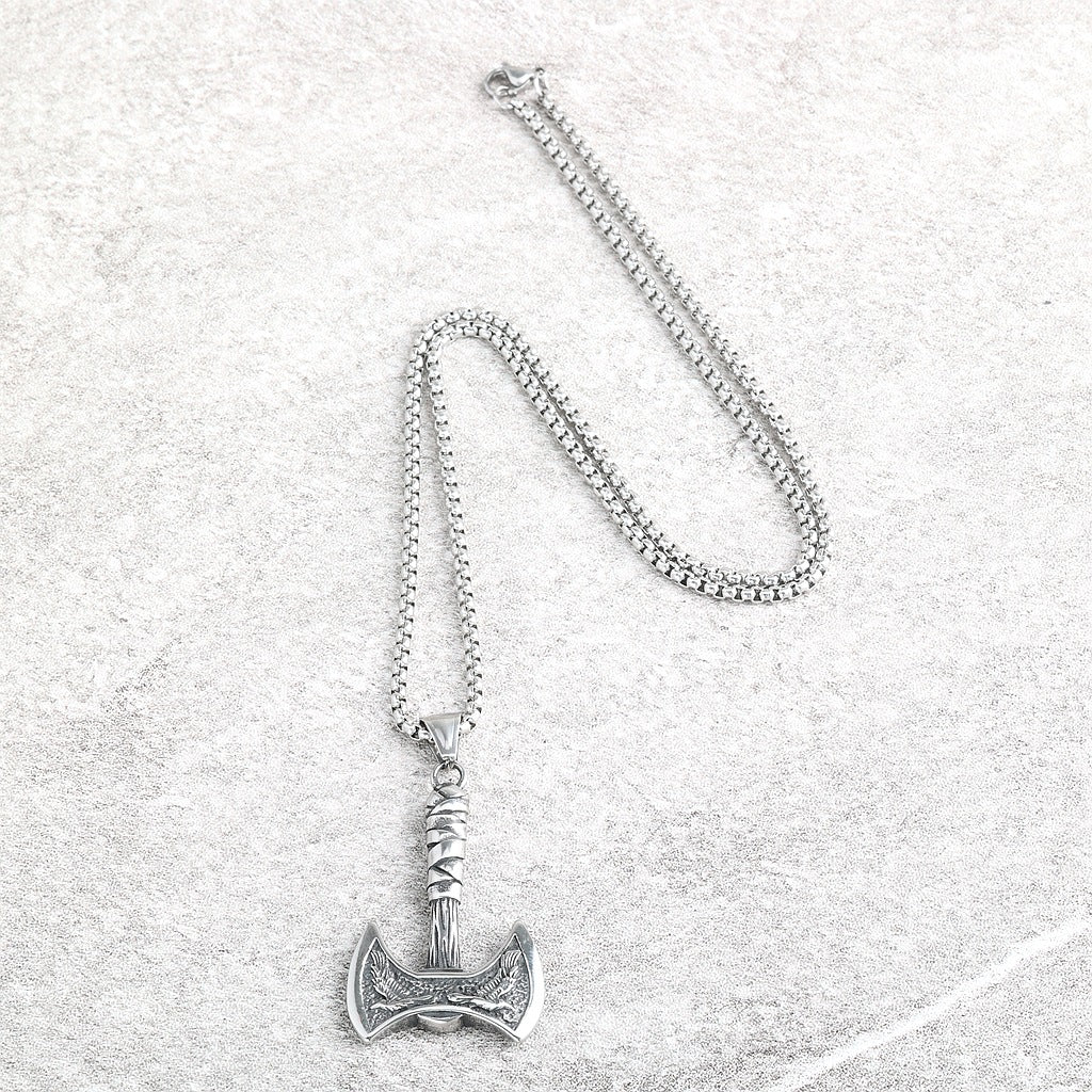 Viking Wolf Stainless Steel Men's Pendant Necklace