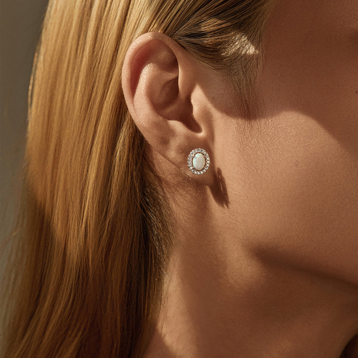 925 Sterling Silver Vintage-Inspired Opal Stud Earrings