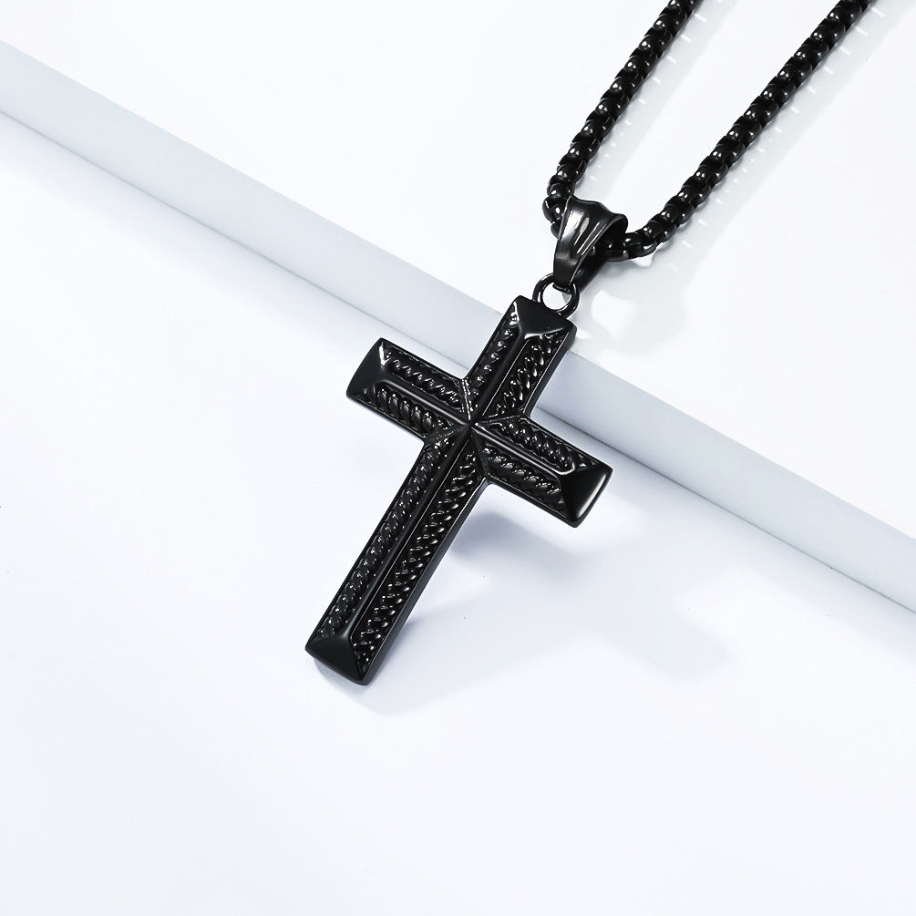 Cross Necklace Titanium Steel Men Unisex Street Fashion Protection Statement By Planderful Everyday Genie