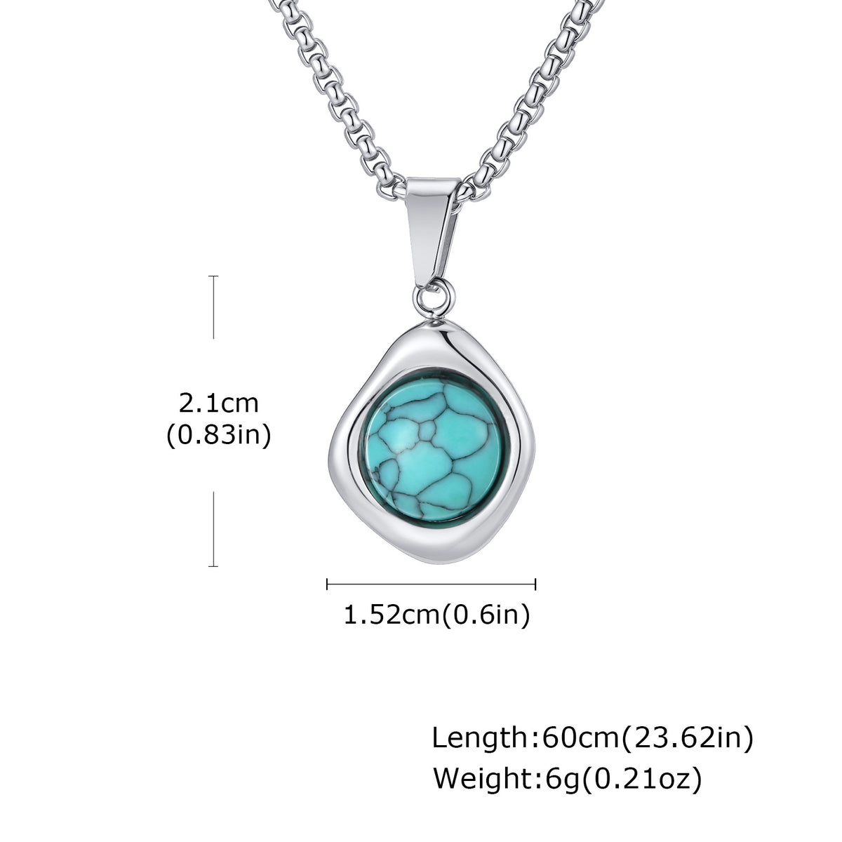 Stainless Steel Stone-Inlay Pendants — Chain Optional