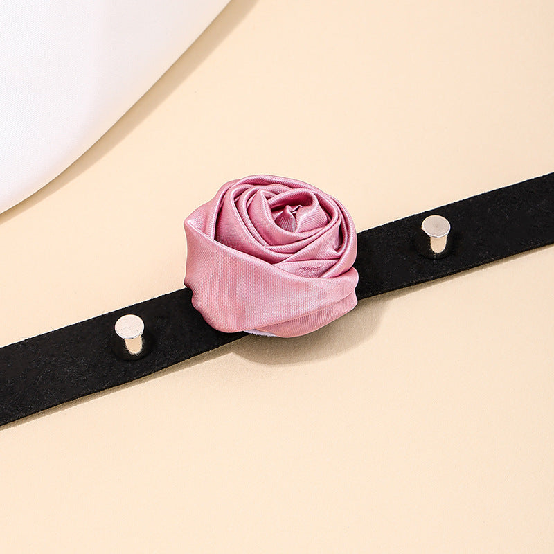 Purple Rose Collar Necklace with French Willow Nail Art - Vienna Verve Collection