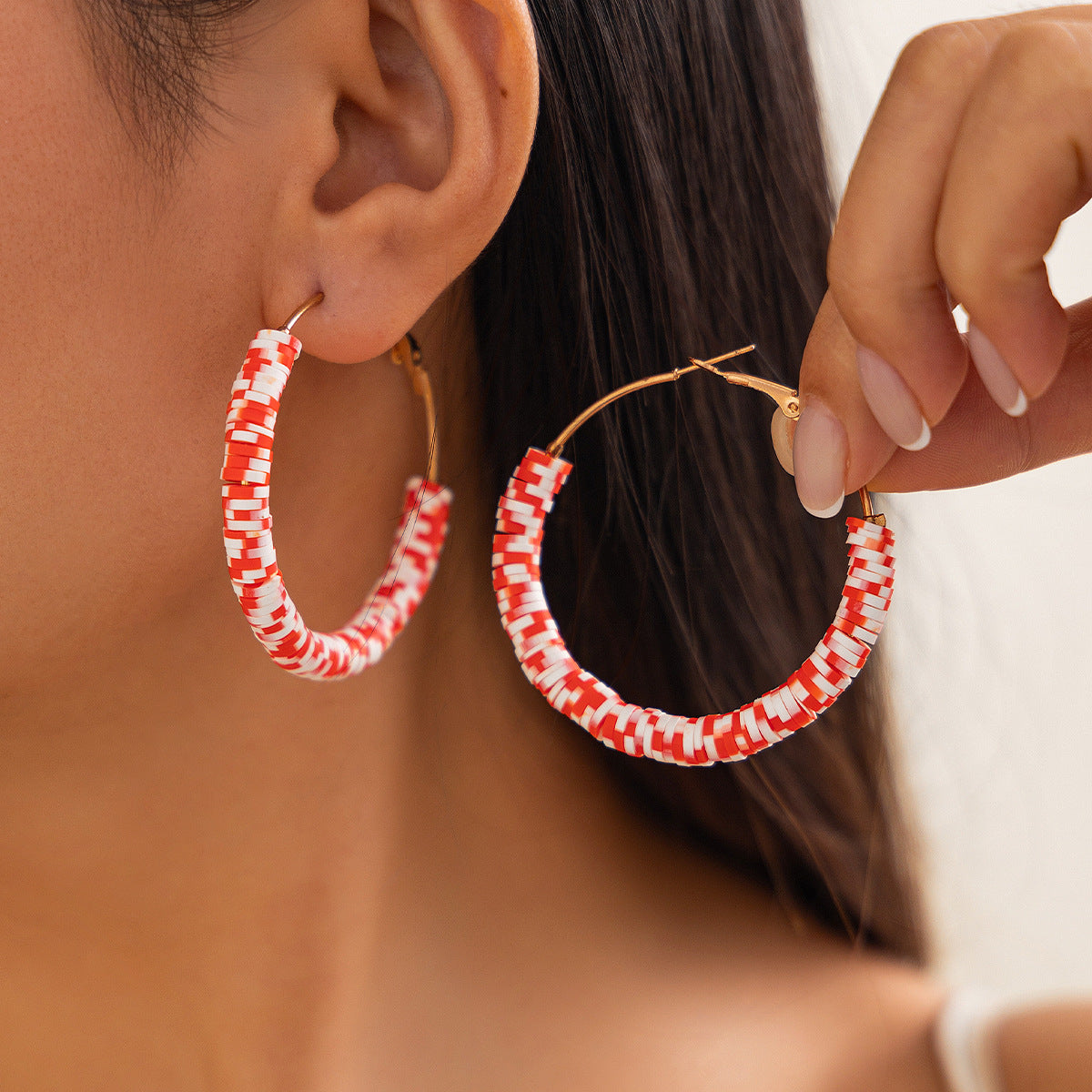 Planderful Christmas Ring Earrings Vienna Verve Santa Pendant For Women Contrasting Color Holiday Jewelry