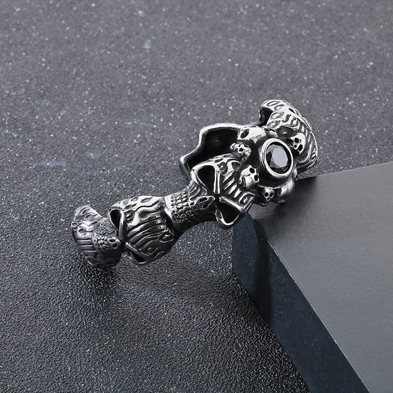 Planderful Gothic Skull Bracelet For Men Titanium Steel