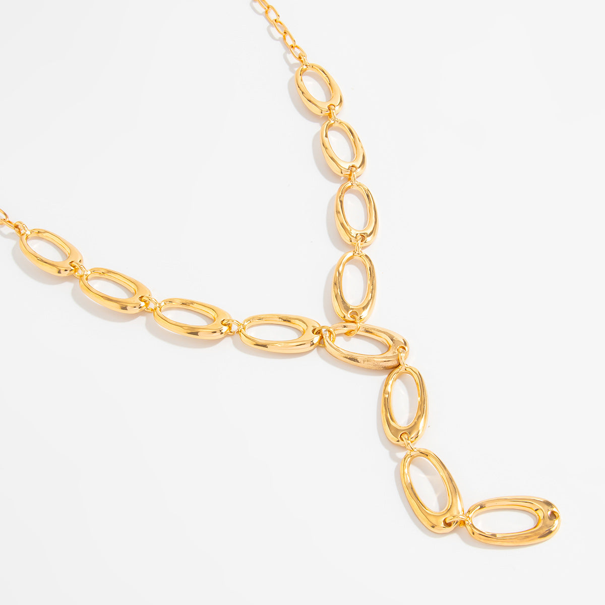 O-Link Y-Shaped Button Chain Necklace