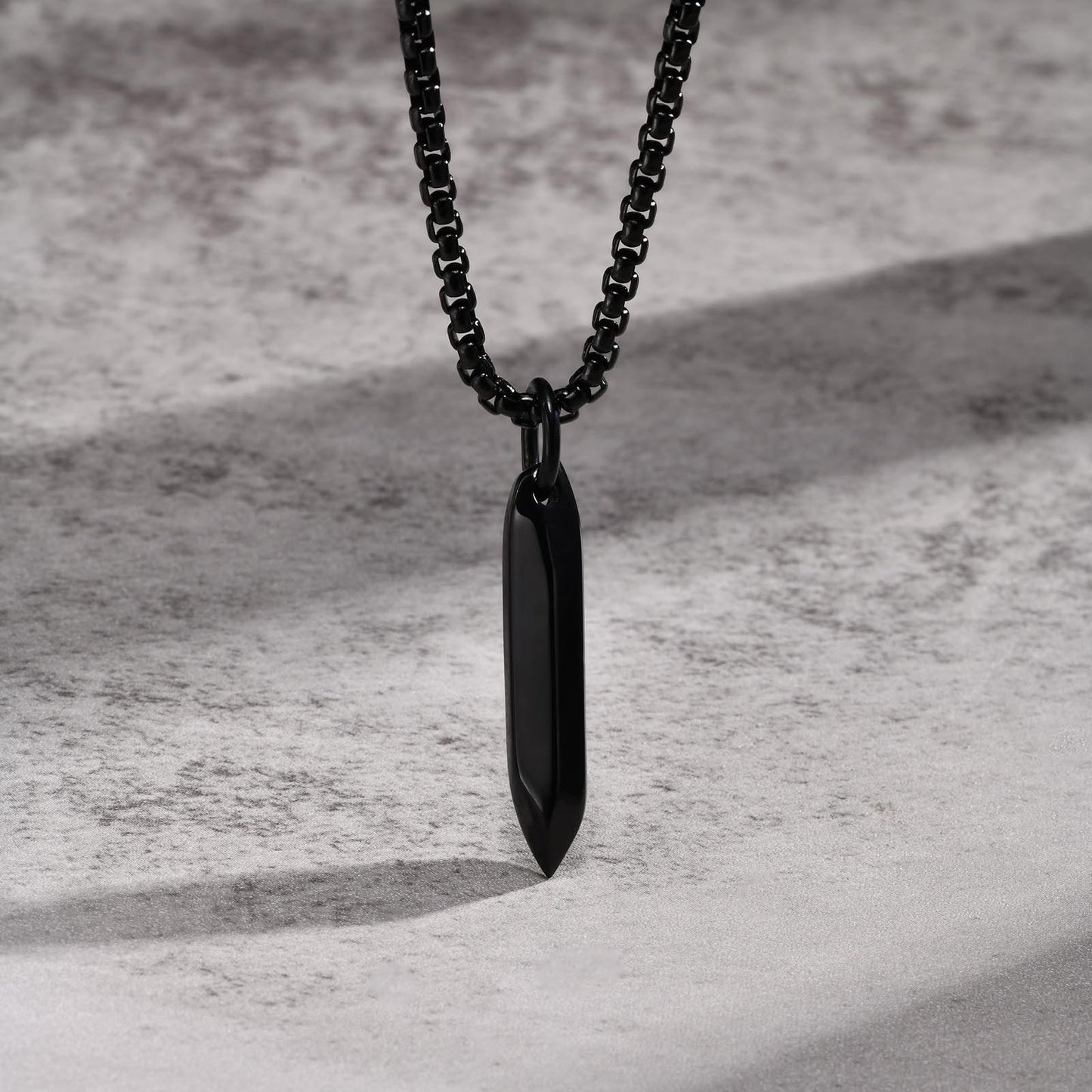 Stainless Steel Pointed 6-Sided Nail Pendant Men's Necklace
