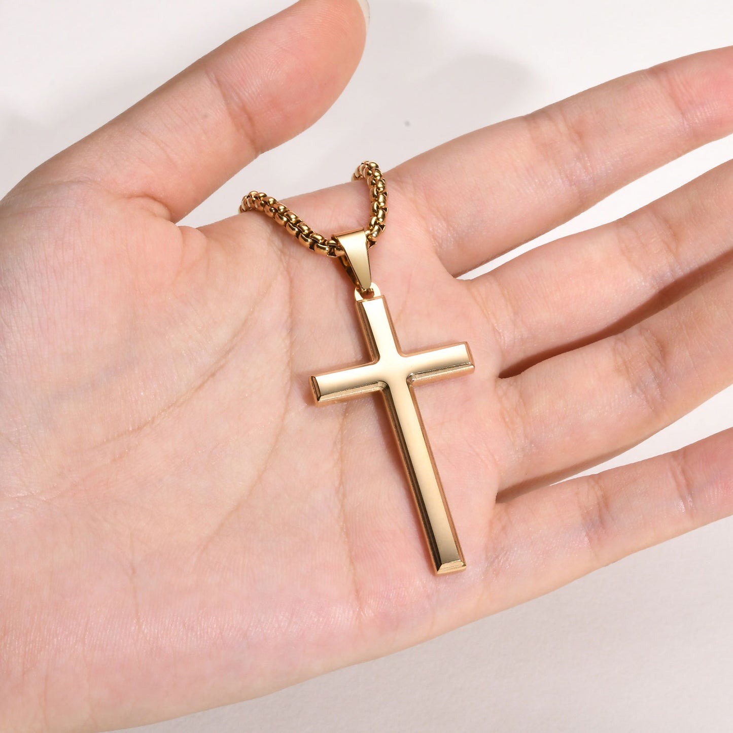 Cross Pendant Necklace Unisex Steel Jewelry Versatile Hip Hop Style Planderful Everyday Genie Collection For Him And Her