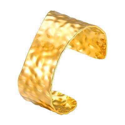 Wide-Faced Gold Bracelet Irregular Geometric Woman
