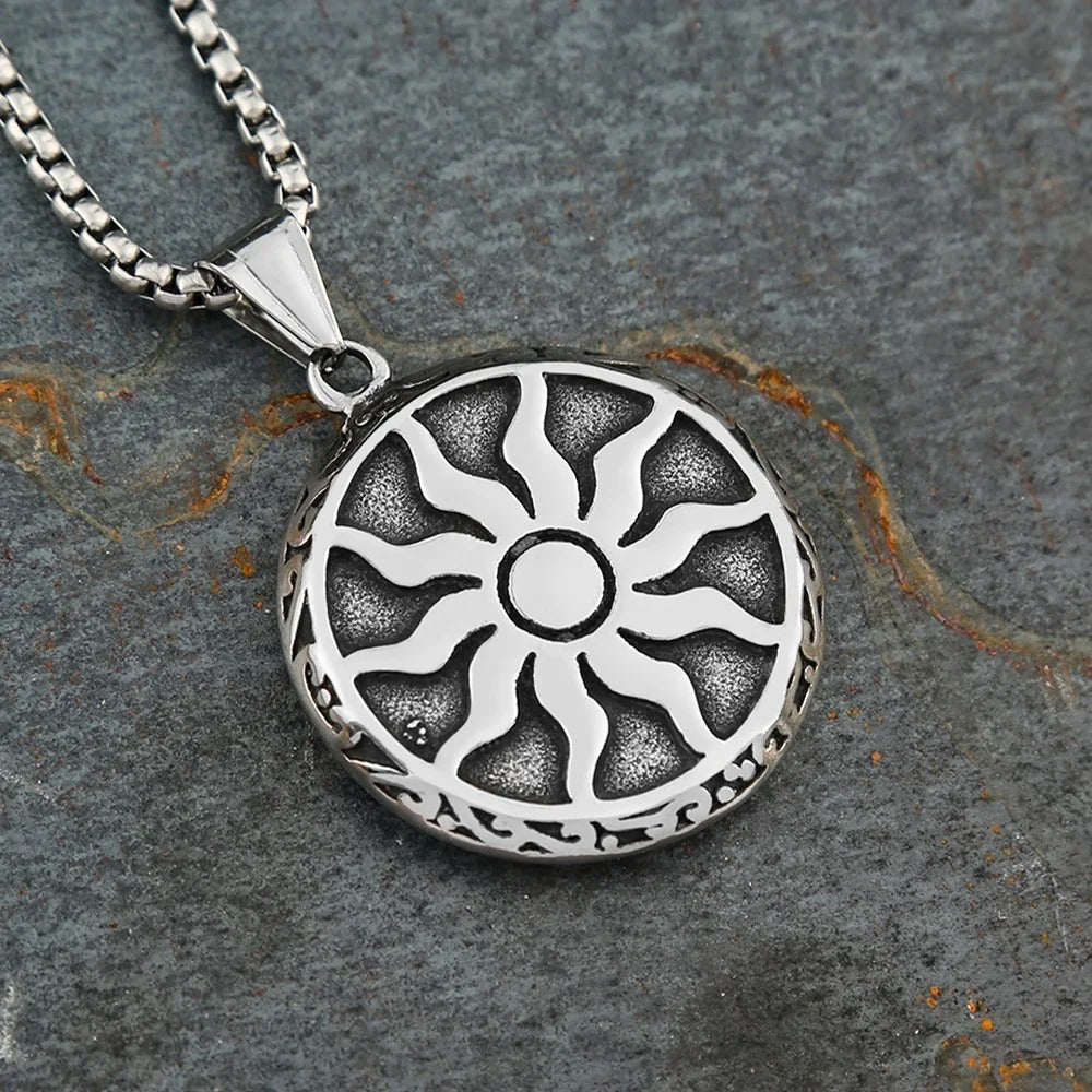 Punk Sun Stainless Steel Men's Pendant Necklace
