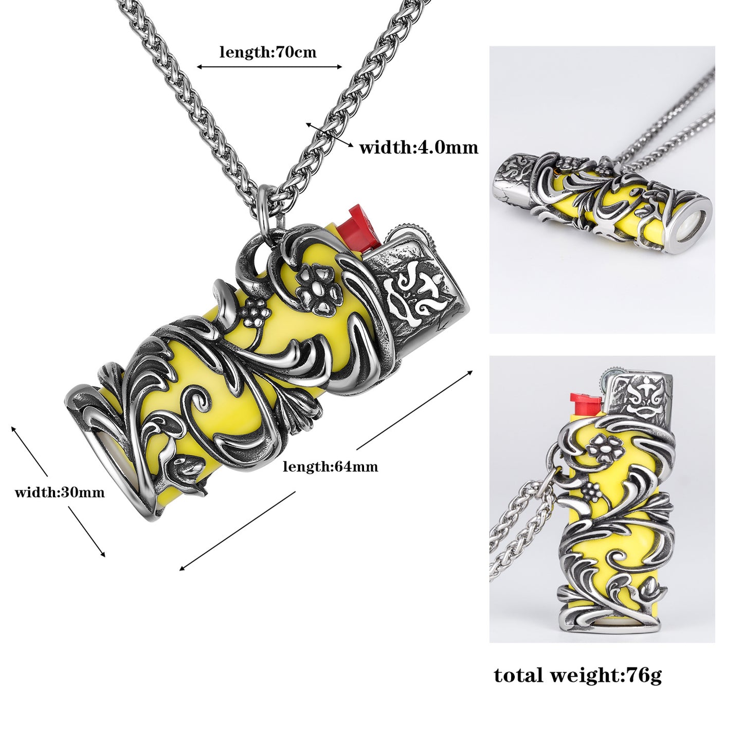 Steel Necklace – Elegant Everyday Genie Pendant For Everyday Wear And Gift For Men
