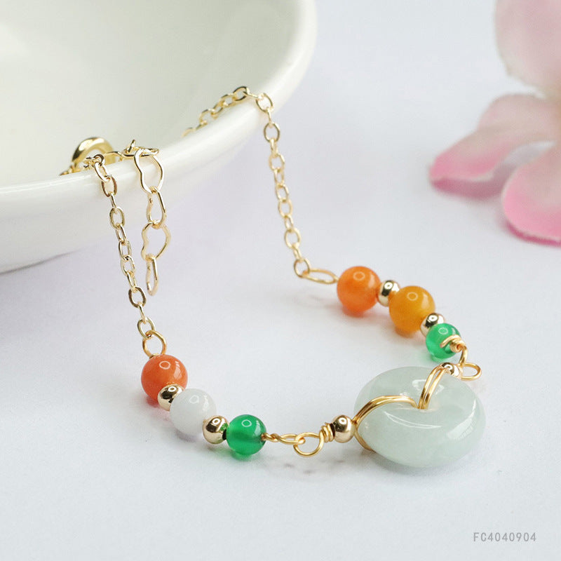 Jadeite Peace Buckle 13 mm Bracelet