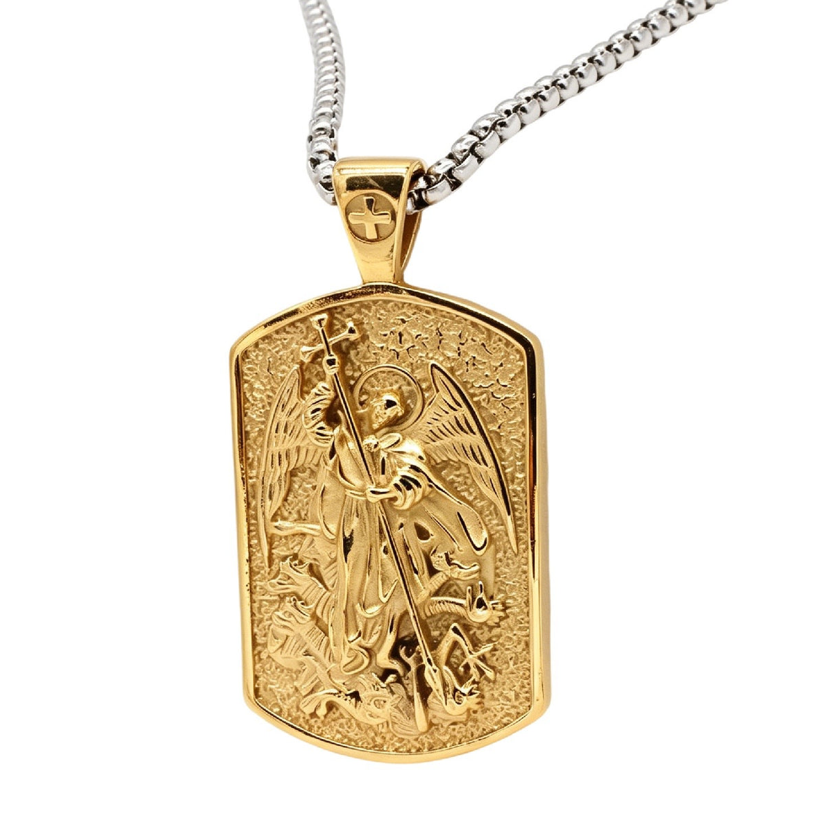St. Michael Angel Titanium Steel Pendant Necklace